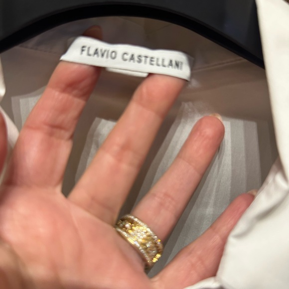 Flavio Castellani White Lace Button-Up Shirt size 42. This is Gorgeous piece - Picture 3 of 6